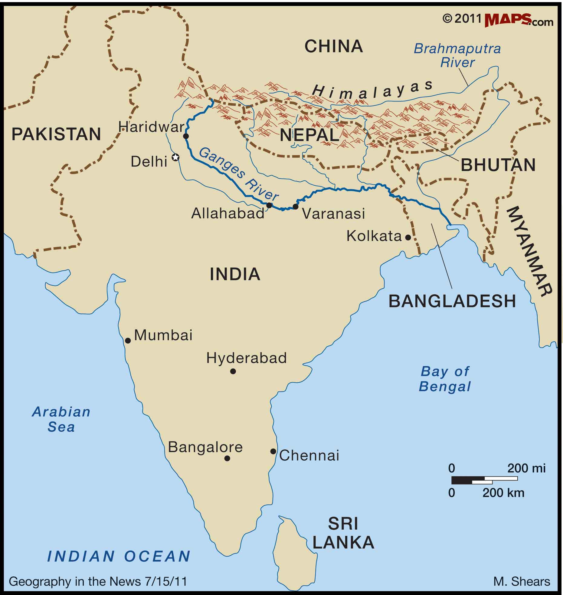 map of india ganges river Cleaning Up The Ganges River Perspective map of india ganges river